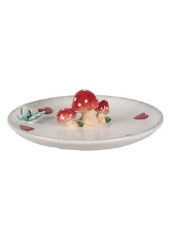 Clayre &amp; Eef Miska dekoracyjna w kolorze biało-czerwonym - wys. 6 x Ø 21 cm ze sklepu Limango Polska w kategorii Misy i tace dekoracyjne - zdjęcie 176400238