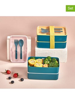 Violeta Home Pojemniki (2 szt.) w kolorze niebiesko-żółtym na lunch - 11 x 10 x 18,5 cm ze sklepu Limango Polska w kategorii Pojemniki kuchenne - zdjęcie 176400979