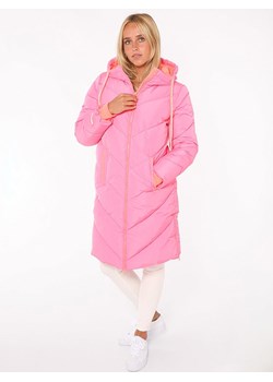 Zwillingsherz Płaszcz pikowany &quot;Good Vibes Only&quot; w kolorze różowo-pomarańczowym ze sklepu Limango Polska w kategorii Płaszcze damskie - zdjęcie 176404635