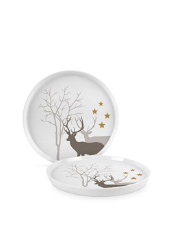 ppd Talerz deserowy &quot;Winter Deers&quot; w kolorze białym ze wzorem - Ø 15 cm ze sklepu Limango Polska w kategorii Talerze - zdjęcie 176409536