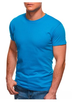 T-shirt męski basic 970S - turkusowy ze sklepu Edoti w kategorii T-shirty męskie - zdjęcie 176412829