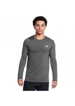 Męski longsleeve treningowy Under Armour UA Hg Armour Fitted Ls - szary ze sklepu Sportstylestory.com w kategorii T-shirty męskie - zdjęcie 176418335