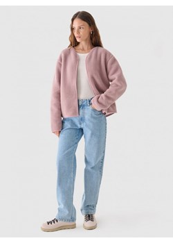 Damski polar sherpa rozpinany Outhorn OTHWAW24TJACF219  - różowy ze sklepu Sportstylestory.com w kategorii Bluzy damskie - zdjęcie 176421576