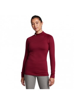 Damski longsleeve treningowy Under Armour UA CG Authentics Mockneck - czerwony ze sklepu Sportstylestory.com w kategorii Bluzki damskie - zdjęcie 176421865