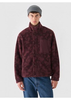 Męski polar sherpa Outhorn OTHWAW24TJACM233 - czerwony ze sklepu Sportstylestory.com w kategorii Bluzy męskie - zdjęcie 176423367