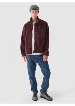 Męski polar sherpa Outhorn OTHWAW24TJACM233 - czerwony ze sklepu Sportstylestory.com w kategorii Bluzy męskie - zdjęcie 176423368