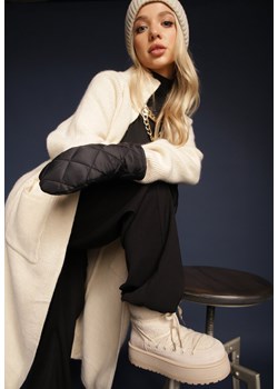 Beżowe Śniegowce na Platformie Wykończone Sztucznym Futerkiem Terilani ze sklepu renee.pl w kategorii Śniegowce damskie - zdjęcie 176427878