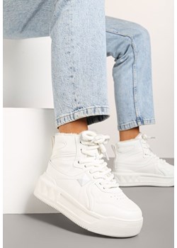 Białe Sneakersy z Wysoką Cholewką Ocieplane Futrem Emiretia ze sklepu renee.pl w kategorii Buty sportowe damskie - zdjęcie 176428098