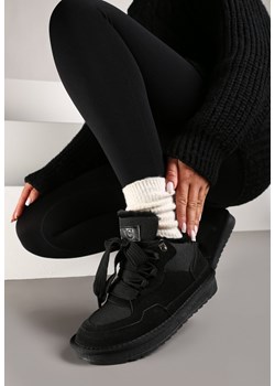 Czarne Zimowe Sneakersy Vices Stylizowane na Śniegowce z Futerkiem Tennira ze sklepu renee.pl w kategorii Buty sportowe damskie - zdjęcie 176428988