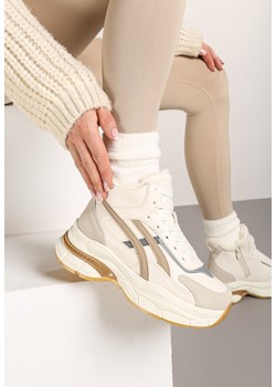 Beżowe Sneakersy za Kostkę na Platformie Eloriane ze sklepu born2be.pl w kategorii Buty sportowe damskie - zdjęcie 176430358