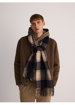 Reserved - Szalik w kratę - granatowy ze sklepu Reserved w kategorii Szaliki męskie - zdjęcie 176434146