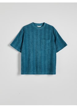 Reserved - T-shirt boxy z kieszonką - turkusowy ze sklepu Reserved w kategorii T-shirty męskie - zdjęcie 176439979