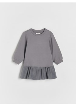Reserved - Sukienka z falbaną - ciemnoszary ze sklepu Reserved w kategorii Sukienki dziewczęce - zdjęcie 176440998