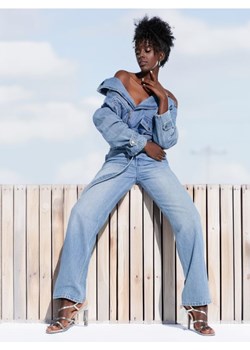 Sinsay - Jeansy high waist - niebieski ze sklepu Sinsay w kategorii Jeansy damskie - zdjęcie 176464965