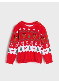 Sinsay - Sweter z motywem świątecznym - czerwony ze sklepu Sinsay w kategorii Bluzy i swetry - zdjęcie 176465748