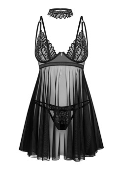 Obsessive damska koszulka nocna babydoll, stringi i choker Donarella, Kolor czarny, Rozmiar XS/S, Obsessive ze sklepu Intymna w kategorii Koszule nocne - zdjęcie 176471398