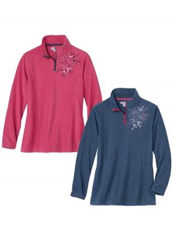 Zestaw 2 haftowanych, sportowych swetrów z mikropolaru ze sklepu Atlas For Men w kategorii Bluzy męskie - zdjęcie 176536589