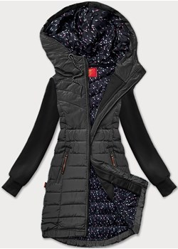 Bluza-kurtka damska z dresowymi rękawami LHD grafitowa (AMG-302) ze sklepu goodlookin.pl w kategorii Bluzy damskie - zdjęcie 176539928