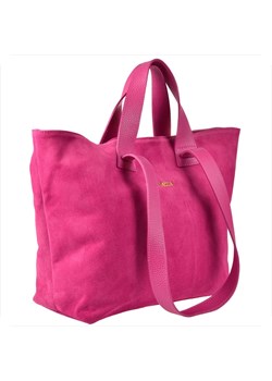 Torba shopper bag na ramię i do ręki skóra zamszowa róż fuksja ze sklepu melon.pl w kategorii Torby Shopper bag - zdjęcie 176541658