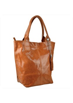 Brąz camel torebka shopper skórzana plaster miodu xl ze sklepu melon.pl w kategorii Torby Shopper bag - zdjęcie 176541698