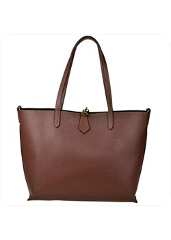 Borse in pelle torebka shopper skórzana brąz koniak z kosmetyczką ze sklepu melon.pl w kategorii Torby Shopper bag - zdjęcie 176542438