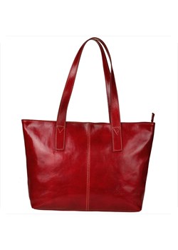 Torebka skórzana shopper xl czerwień bordowa vezze maxi ze sklepu melon.pl w kategorii Torby Shopper bag - zdjęcie 176543388