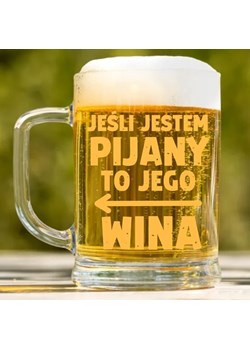 ŚMIESZNY KUFEL NA PREZENT - JEŚLI JESTEM PIJACY - STRZAŁKA W LEWO ze sklepu Time For Fashion w kategorii Szklanki - zdjęcie 176551128