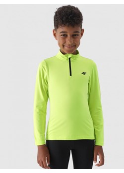 Chłopięca bielizna termoaktywna (góra) 4F 4FJWAW24UBRUM064 - zielona ze sklepu Sportstylestory.com w kategorii T-shirty chłopięce - zdjęcie 176553768