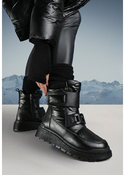 Czarne Śniegowce Sportowe na Platformie Floipha ze sklepu born2be.pl w kategorii Śniegowce damskie - zdjęcie 176561367