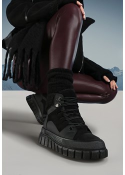 Czarne Botki na Platformie z Futerkiem Dorcva ze sklepu born2be.pl w kategorii Botki - zdjęcie 176561418
