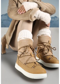 Beżowe Śniegowce Moonlight Dance ze sklepu born2be.pl w kategorii Śniegowce damskie - zdjęcie 176561947