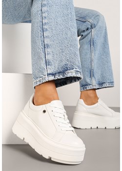 Białe Sneakersy Vices na Grubej Podeszwie Tuliri ze sklepu renee.pl w kategorii Buty sportowe damskie - zdjęcie 176563478