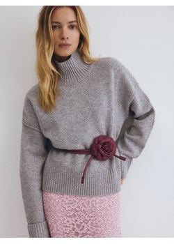 Reserved - Skórzany pasek z kwiatem - fioletowy ze sklepu Reserved w kategorii Paski damskie - zdjęcie 176563697