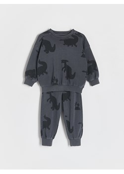 Reserved - Bawełniany komplet z nadrukiem - ciemnoszary ze sklepu Reserved w kategorii Komplety chłopięce - zdjęcie 176563998