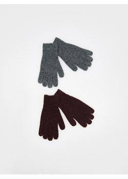 Reserved - Rękawiczki z domieszką wełny 2 pack - burgundowy ze sklepu Reserved w kategorii Rękawiczki damskie - zdjęcie 176567337