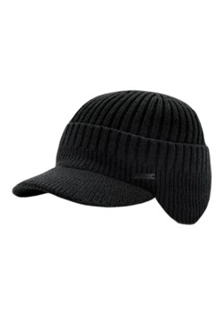 Jesienno-zimowa Czapka z Daszkiem i Nausznikami - Pako Jeans - Czarna CPAPJNSz78cz ze sklepu JegoSzafa.pl w kategorii Czapki z daszkiem męskie - zdjęcie 176568488