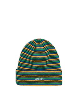 Cropp - Czapka beanie w paski - zielony ze sklepu Cropp w kategorii Czapki zimowe męskie - zdjęcie 176574937