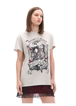 Cropp - Koszulka oversize Miasteczko Halloween - jasny szary ze sklepu Cropp w kategorii Bluzki damskie - zdjęcie 176574939