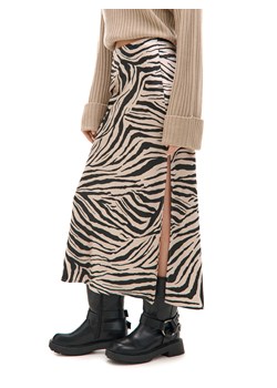 Cropp - Satynowa spódnica w zebrę - kremowy ze sklepu Cropp w kategorii Spódnice - zdjęcie 176576455