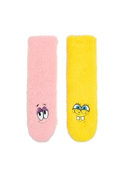 Cropp - Pluszowe skarpetki SpongeBob-Patryk - wielobarwny ze sklepu Cropp w kategorii Skarpetki damskie - zdjęcie 176577838