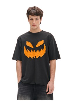 Cropp - Koszulka z haftem Halloween - czarny ze sklepu Cropp w kategorii T-shirty męskie - zdjęcie 176578405