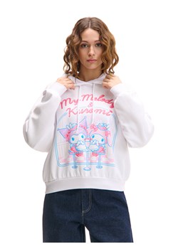 Cropp - Bluza hoodie z My Melody i Kuromi - biały ze sklepu Cropp w kategorii Bluzy damskie - zdjęcie 176579265