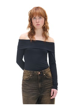 Cropp - Czarna bluzka z odkrytymi ramionami - czarny ze sklepu Cropp w kategorii Bluzki damskie - zdjęcie 176579359