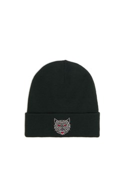 Cropp - Czapka beanie z naszywką wilka - szary ze sklepu Cropp w kategorii Czapki zimowe męskie - zdjęcie 176579516