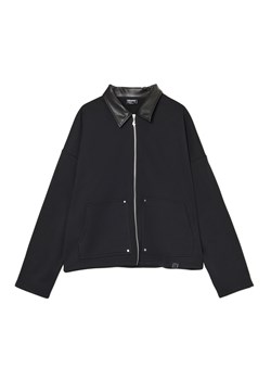 Cropp - Bluza ze skórzanym kołnierzykiem UNISEX - czarny ze sklepu Cropp w kategorii Bluzy męskie - zdjęcie 176579636