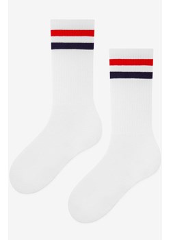 Marilyn skarpetki damskie w sportowym stylu Two Straps, Kolor biało-czerwono-granatowy, Rozmiar 36-40, Marilyn ze sklepu Primodo w kategorii Skarpetki damskie - zdjęcie 176583949