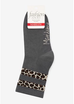 Marilyn skarpetki damskie z panterkowym wzorem grafitowe Panther Stripes, Kolor grafitowy, Rozmiar 36-40, Marilyn ze sklepu Primodo w kategorii Skarpetki damskie - zdjęcie 176584066