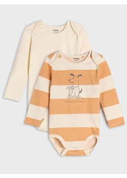 Sinsay - Body 2 pack - kremowy ze sklepu Sinsay w kategorii Body niemowlęce - zdjęcie 176594016