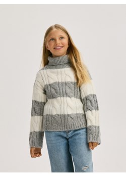 Reserved - Sweter w paski z domieszką wełny - ciemnoszary ze sklepu Reserved w kategorii Swetry dziewczęce - zdjęcie 176596349