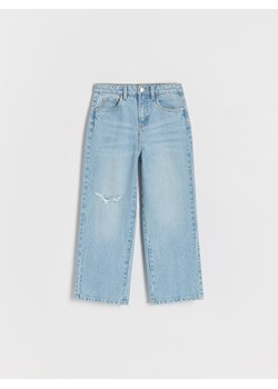 Reserved - Jeansy wide leg z rozdarciami - niebieski ze sklepu Reserved w kategorii Spodnie dziewczęce - zdjęcie 176598608